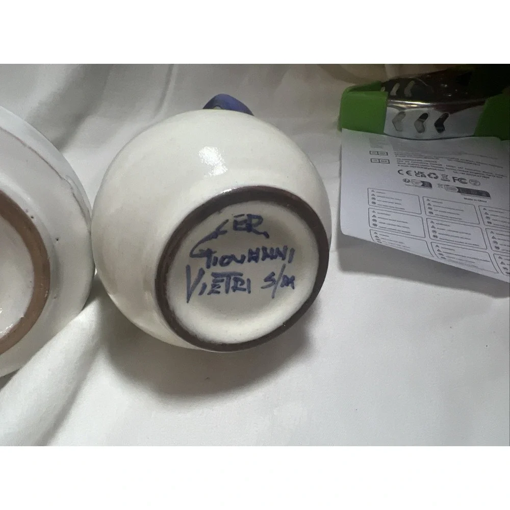 Hand Painted Italian Ceramic Oil & Vinegar‎ Cruet Set Ceramiche Giovanni Vietri